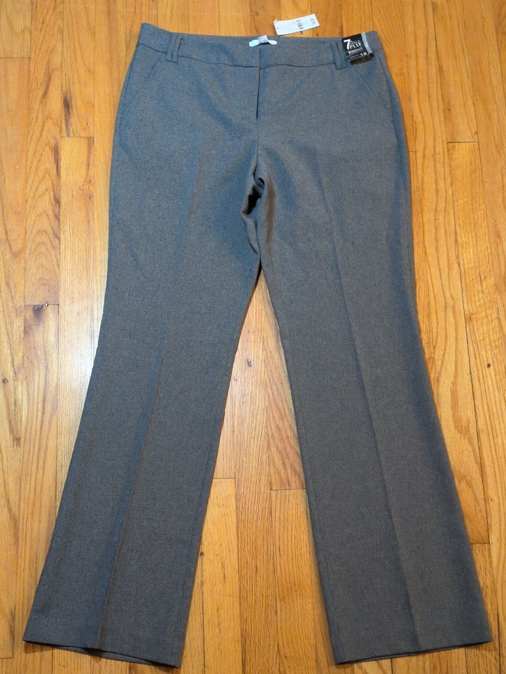 7th Ave pants bootcut women's Gray Slim Dress Trousers 12 Tall
